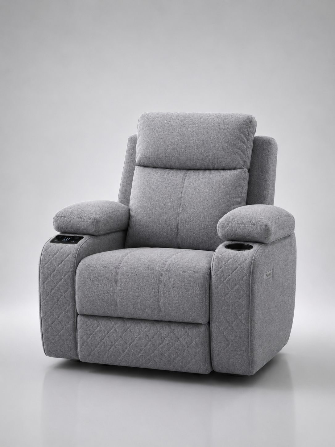 Climate Craft home recliner in Fabric Grey, Textured performance fabric