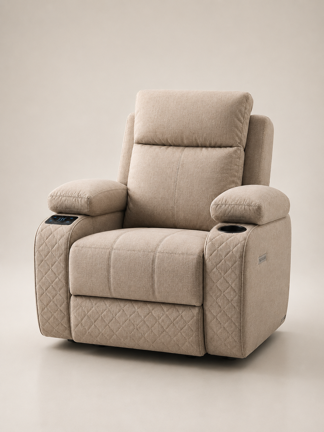 Climate Craft home recliner in Fabric Beige, Soft linen look fabric